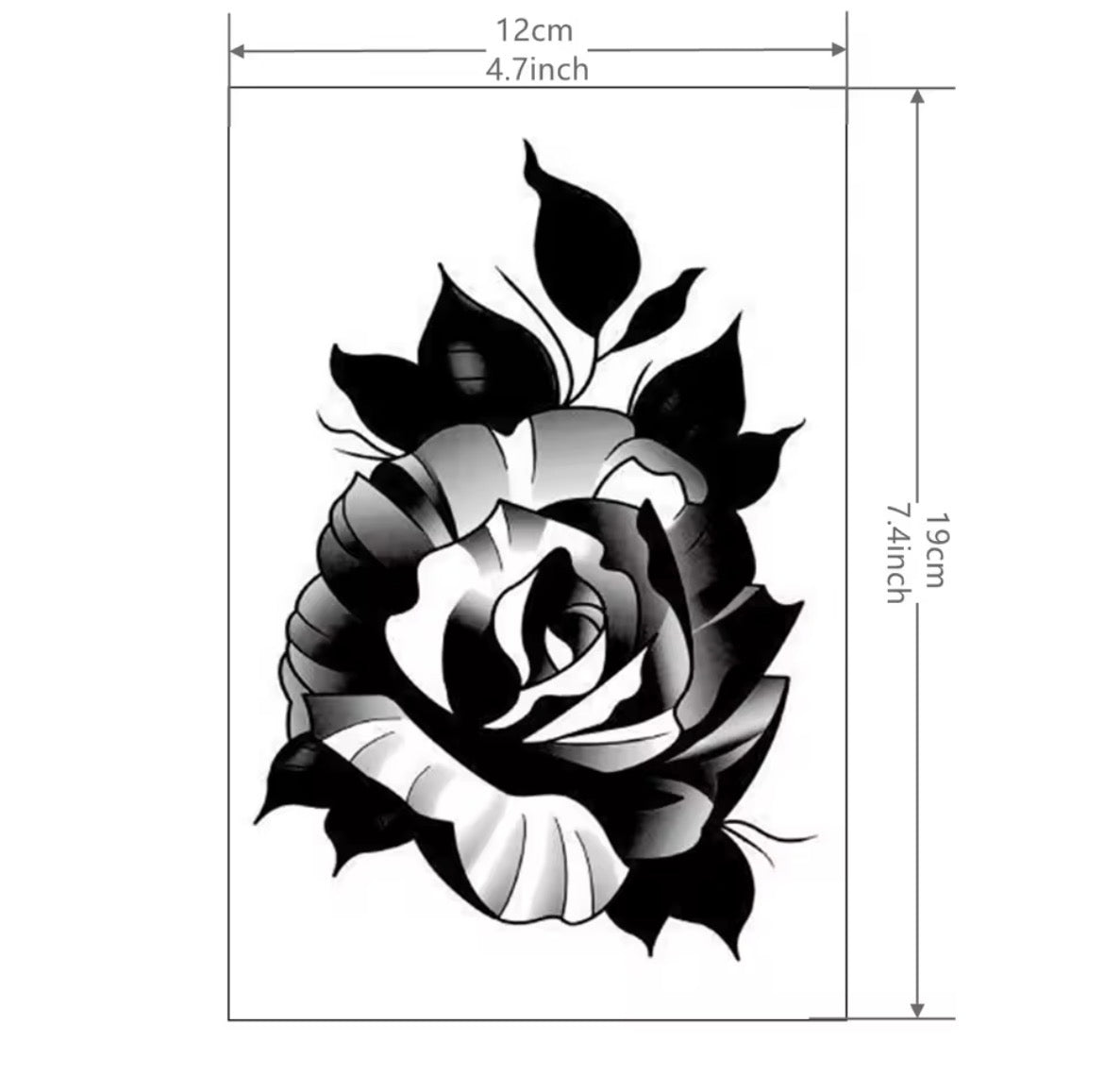 Tatouage éphémère Rose Noire Artistique – Collection Floral & Ombrage