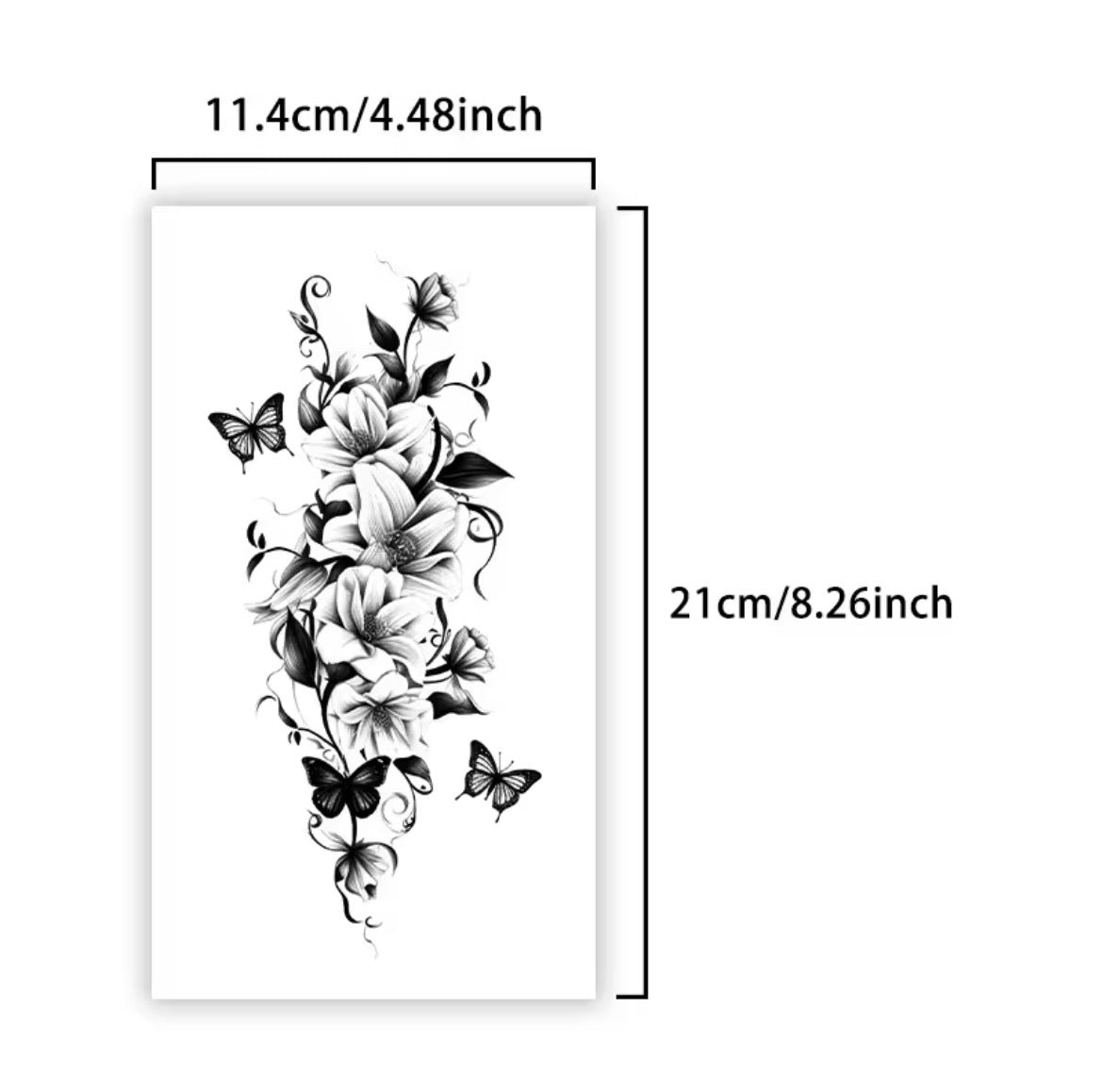 Tatouage Éphémère Bouquet Floral & Papillons