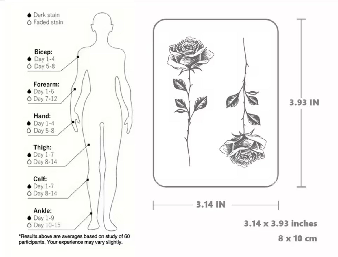 Tatouage Temporaire Double Rose