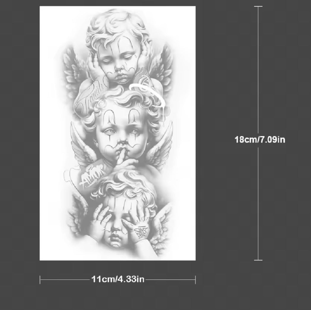 Tatouage Temporaire Avant-Bras – Anges Symboliques (1 à 2 Semaines)