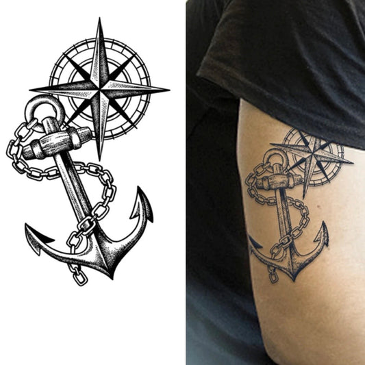 Tatouage Temporaire Ancre & Boussole – Design Marin | Effet Réaliste & Waterproof