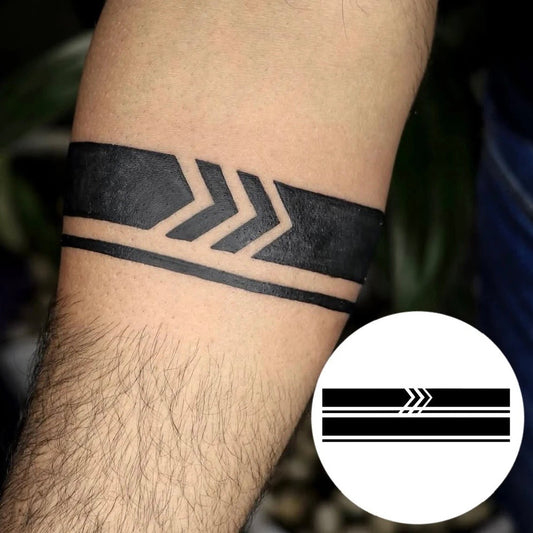 Tatouage Temporaire Bracelet Géométrique – Design Minimaliste | Waterproof & Moderne