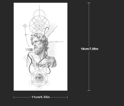 Tatouage éphémère Statue Grecque & Géométrie