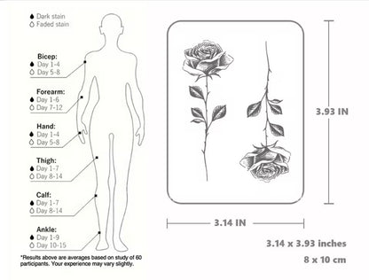 Tatouage Temporaire Double Rose