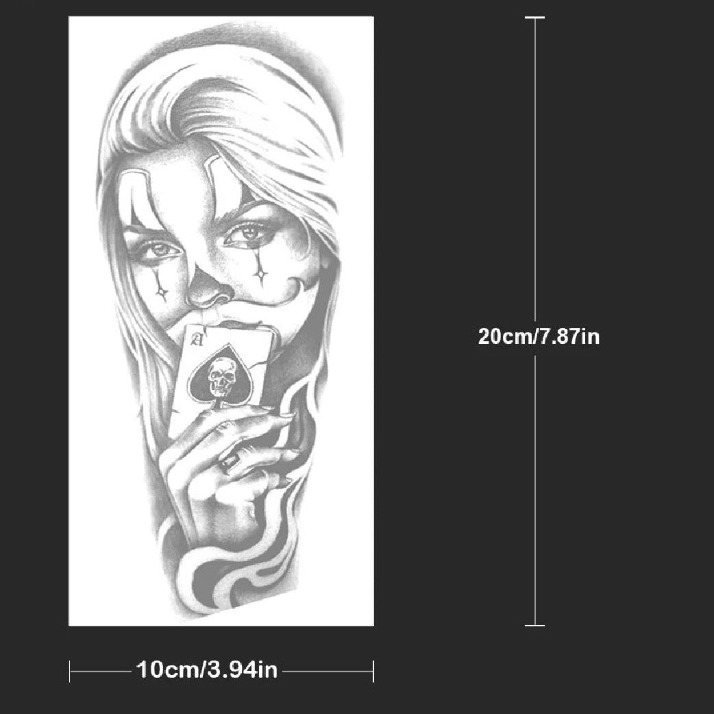 Tatouage Temporaire Femme Joker – Design Dark Art | Effet Réaliste & Waterproof