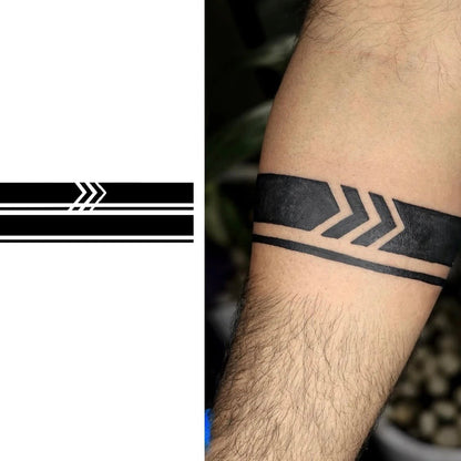 Tatouage Temporaire Bracelet Géométrique – Design Minimaliste | Waterproof & Moderne