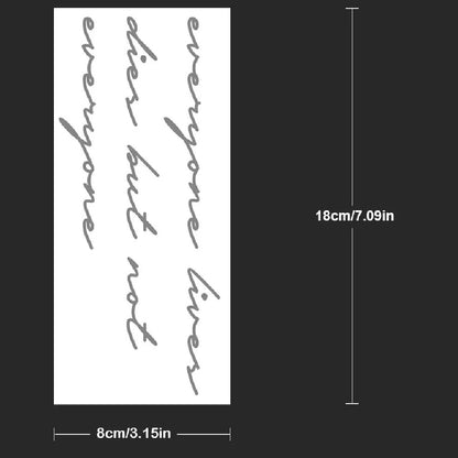 Tatouage Temporaire Texte Anglais – Citation Minimaliste | Waterproof & Effet Manuscrit