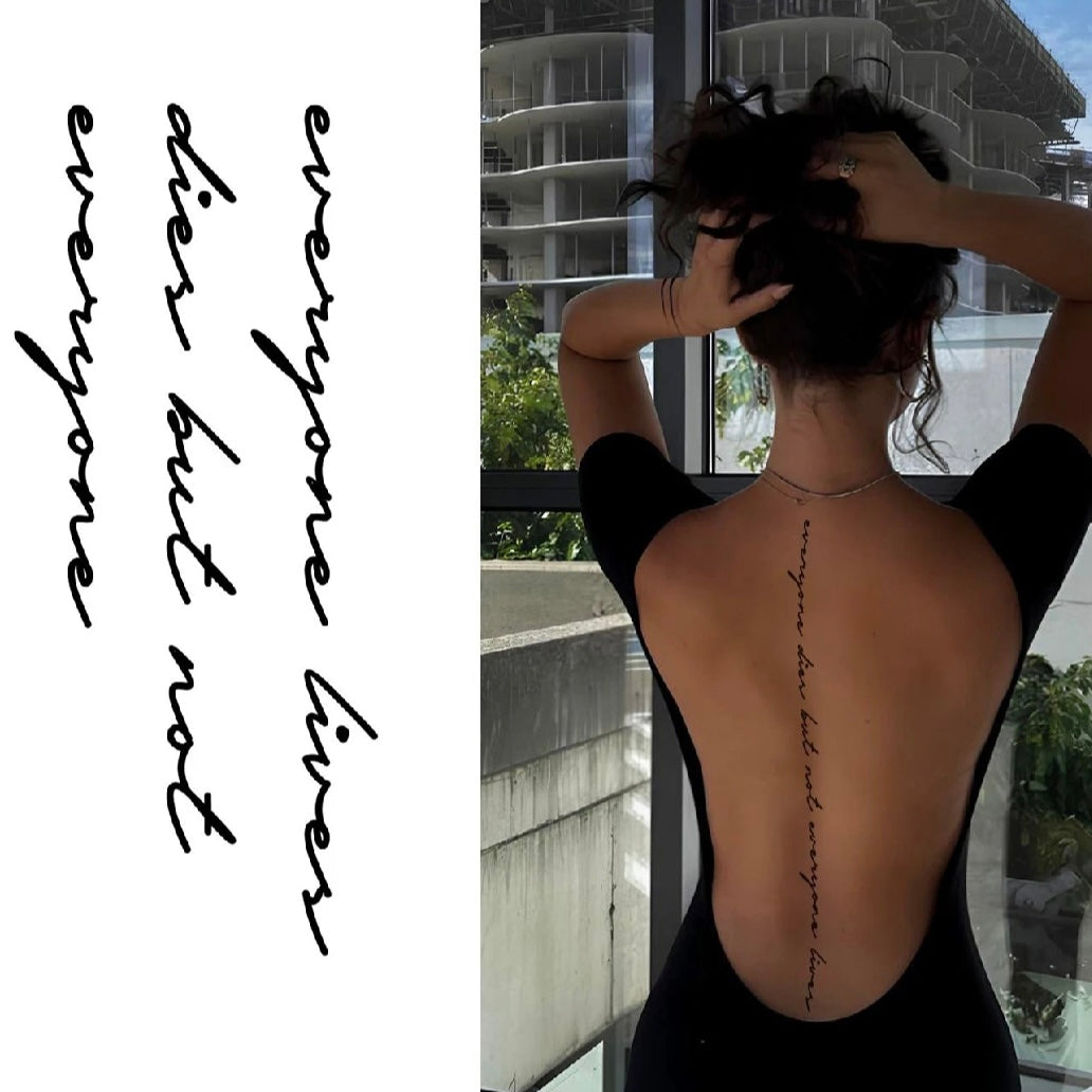 Tatouage Temporaire Texte Anglais – Citation Minimaliste | Waterproof & Effet Manuscrit