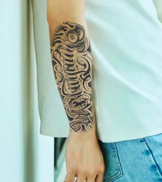 Tatouage Temporaire Calligraphie Élégante – Style Intense & Raffiné