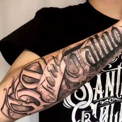 Tatouage Temporaire Avant-Bras – Écriture Old School Calligraphique (1 à 2 Semaines)