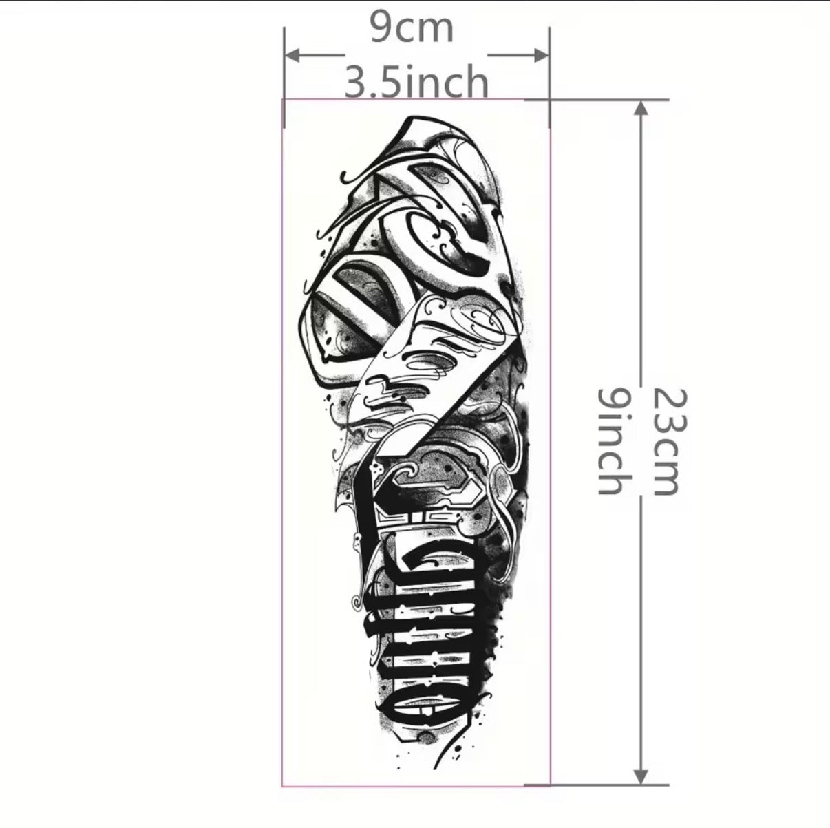 Tatouage Temporaire Avant-Bras – Écriture Old School Calligraphique (1 à 2 Semaines)