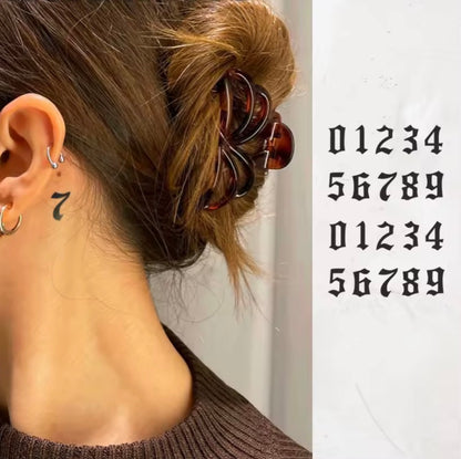 Tatouage Temporaire Chiffres Gothiques – Petit Format (1 à 2 Semaines)