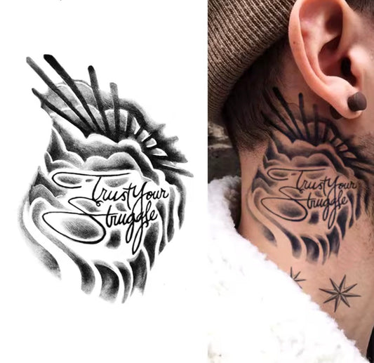 Tatouage Temporaire Cou / Nuque – “Trust Your Struggle” (1 à 2 Semaines)