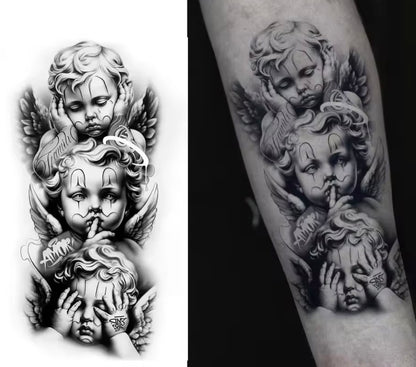 Tatouage Temporaire Avant-Bras – Anges Symboliques (1 à 2 Semaines)