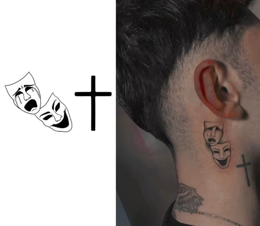 Tatouage Temporaire – Masques & Croix (1 à 2 Semaines)