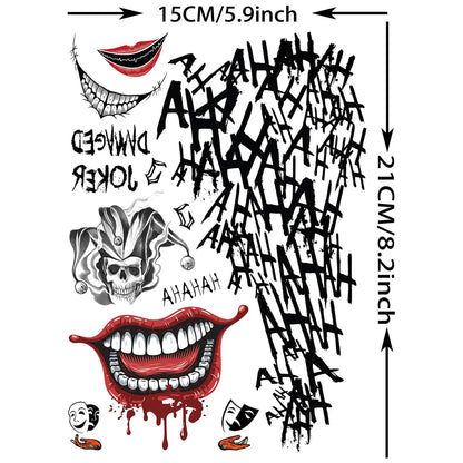 Tatouage Temporaire Joker – Rires & Chaos | Design Dark Art & Waterproof