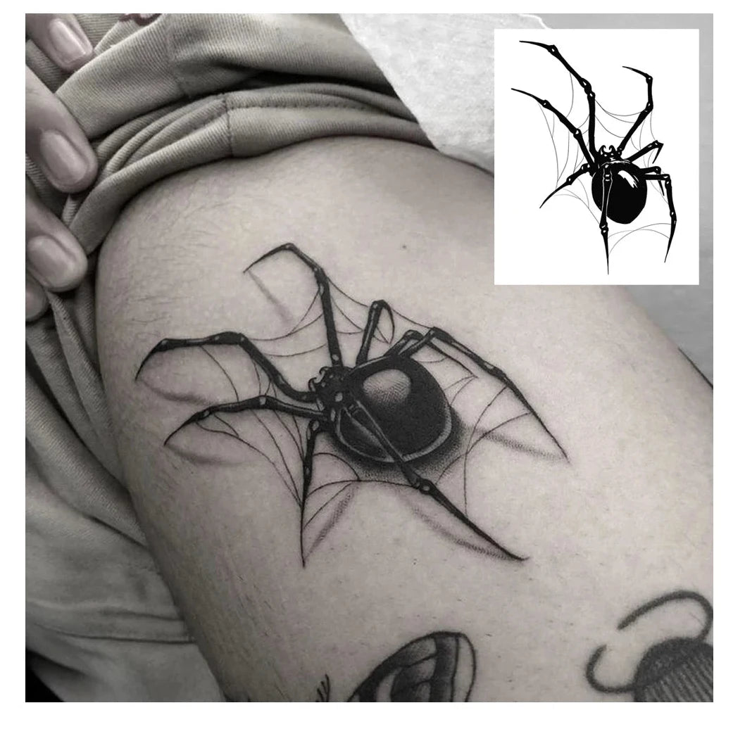 Tatouage Temporaire Araignée Réaliste – Design Dark & Minimal | Waterproof & Effet Réel