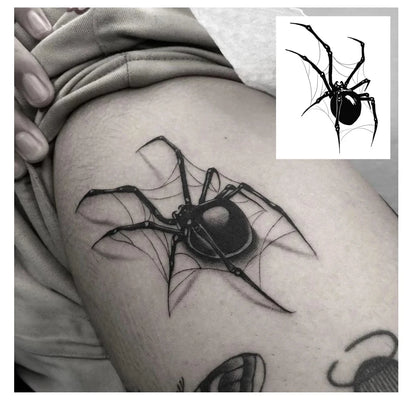 Tatouage Temporaire Araignée Réaliste – Design Dark & Minimal | Waterproof & Effet Réel