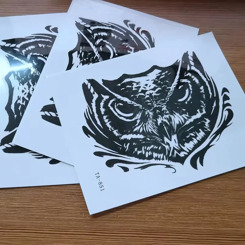 Tatouage Temporaire Hibou Réaliste – Symbole de Sagesse & Mystère | Waterproof & Ultra Réaliste