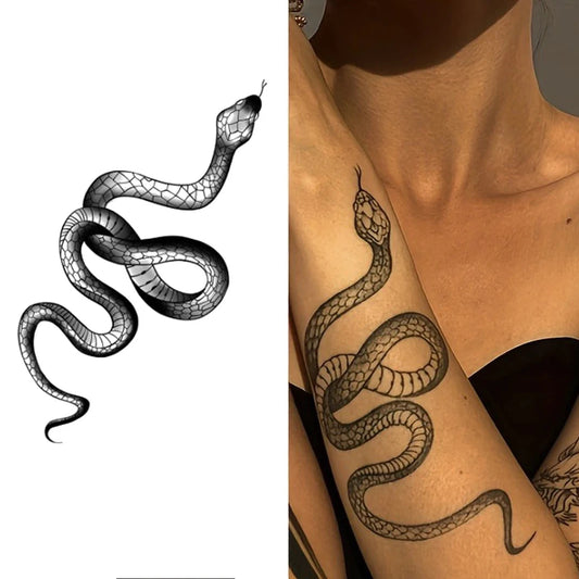 Tatouage Temporaire Serpent Réaliste – Symbole de Puissance & Renaissance | Waterproof & Effet Réaliste