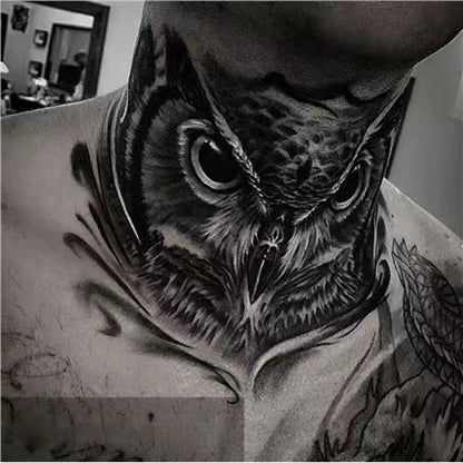 Tatouage Temporaire Hibou Réaliste – Symbole de Sagesse & Mystère | Waterproof & Ultra Réaliste