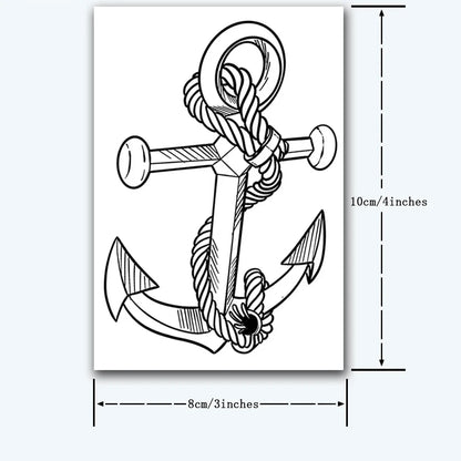 Tatouage Temporaire Ancre Marine – Symbole de Force & Stabilité | Effet Réaliste & Waterproof