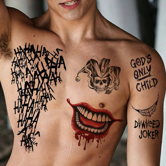 Tatouage Temporaire Joker – Rires & Chaos | Design Dark Art & Waterproof